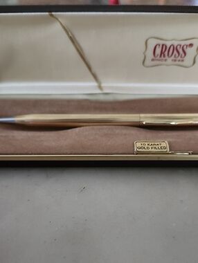 Vtg Cross 10K Gold-Filled Ballpoint Pen In Original Case